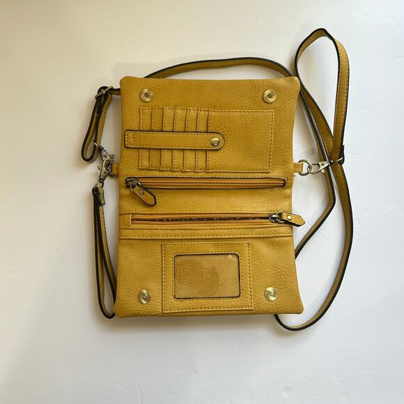 Joy Susan Butter Yellow Crossbody Wristlet Clutch Purse Women's Hands Free Bag - Picture 5 of 10